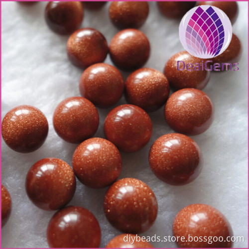 wholesale round 10mm no hole gold sand stone Beads